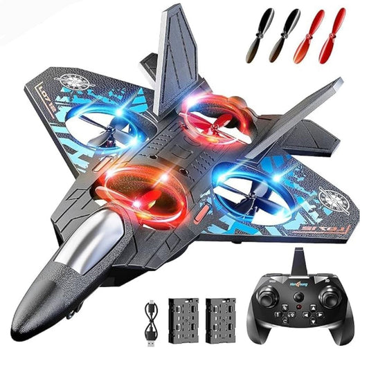 RC Fighter Jet Plane with LED Lights & Remote Control