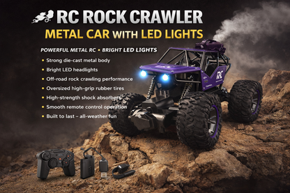 RC Rock Metal Car with LED Lights